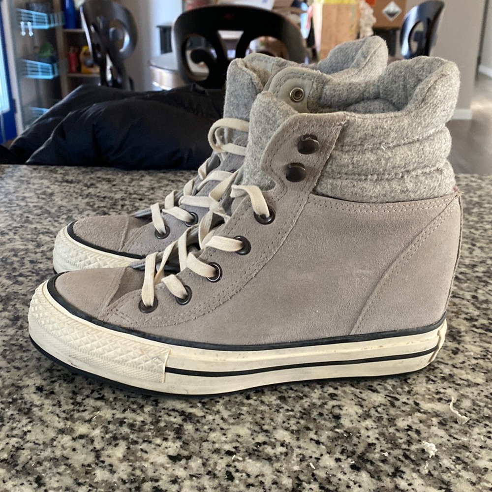Grey Converse with Hidden Heel